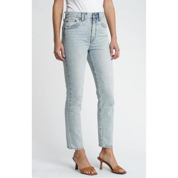 NEW PISTOLA keaton high rise slim straight jean in blue - Picture 2 of 3